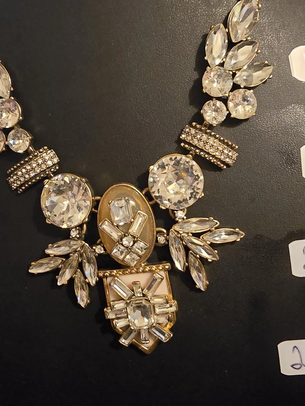 J. Crew Gold-Tone Clear Crystal Bib Necklace